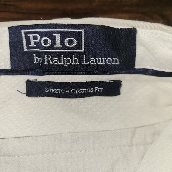 Polo Ralph Lauren Pants Mens 36x30 Tan Stretch Custom Fit Double Button - Picture 5 of 16